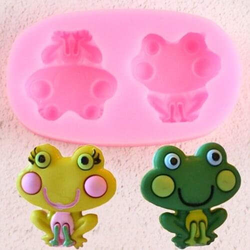 Cute Frog Silicone Mold Cupcake Baking Fondant Cake Decorating Tools Polymer Clay Jewelry Molds Candy Chocolate Gumpaste Moulds
