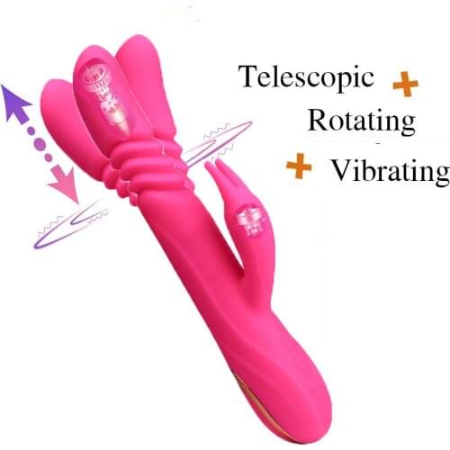 YEAIN 12 Speed Heating Vibration Dildo Telescopic Vibration & Rotating Vibration Female Massage Shock For Woman Sex Toys Shop