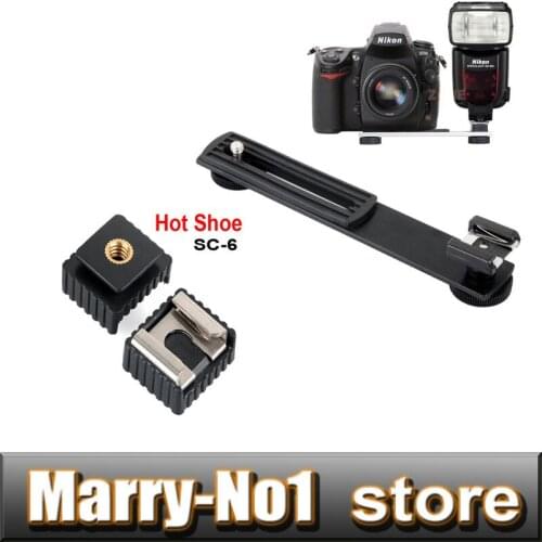 Flash Hot Shoe Digital DC Camera ARMS Bracket + SC-6 Flash Hot Shoe Adapter For Studio Light light Stand Tripod Free Shipping