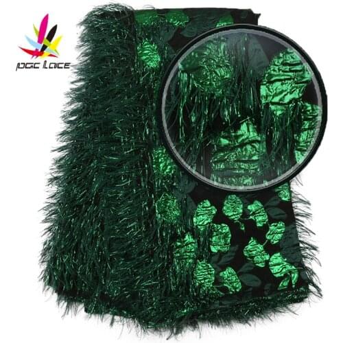 High Quality Green Color African Brocade Lace Nigerian Tulle Mesh Lace French Jacquard Lace Net Lace for Women Wedding XZ2915B-5