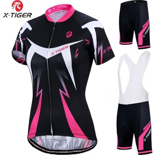 X-Tiger Pro Women Cycling Jerseys Sets MTB Bike Cycling Clothing Breathable Mountian Bicycle Clothes Summer Bike uniform Wear