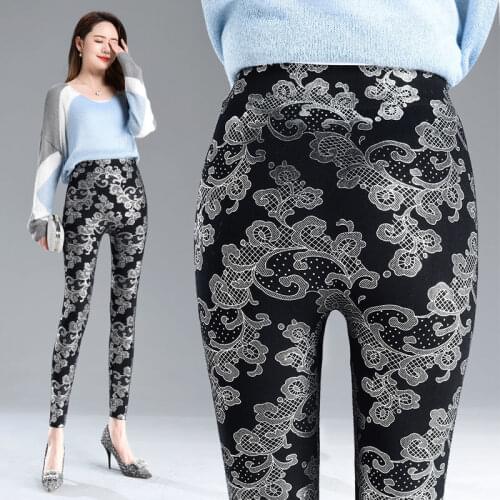 Women 2021 Spring Fashion Workout Printed Leggings Female Push Up High Waist Pants Ladies Thin Sportswear Fitness Trousers E402