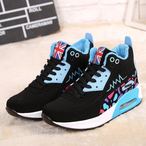 Snow Boots Women Shoes Winter Platform Ankle Boots Female Lace Up Fur Warm Plush Casual Sneakers Booties Plush Cotton Shoes