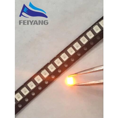 100PCS/lot SMD LED 2835 Yellow 0.2W 2.0-2.6V 580-590NM PLCC-2 SMD/SMT 2V 3.5*2.8*0.8MM 60Ma 3528 2835 led