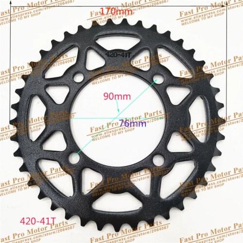 420 Chain rear sprocket 41 43 tooth 76mm centre hole for Dirt Pit Bike off road motorcycle Motocross gear spare parts