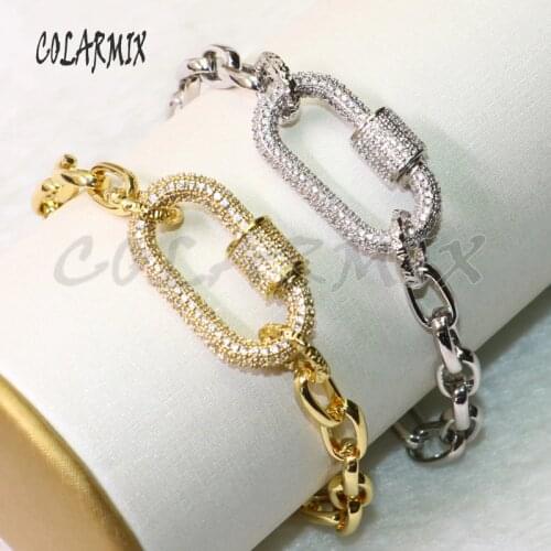 5 pcs 0 shape clasp bracelets whole crystal clasp chain bracelets crystal fashion bracelets accessories jewelry for women 50733