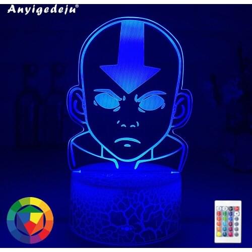 Acrylic Led Night Light Avatar The Last Airbender for Kids Child Bedroom Decor Nightlight The Legend of Aang Figure Desk 3d Lamp