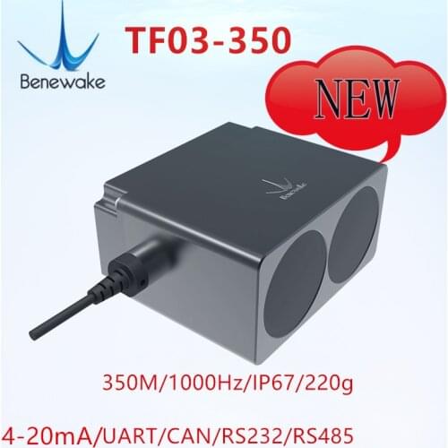 Benewake 350m 485/232/CAN/UART IP67 TF03-350 LiDAR sensor for automobile anti-collision uav fixed height industrial security