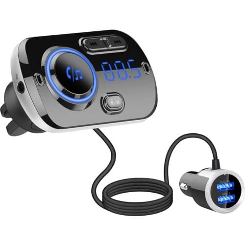Wireless 5.0 Colorful Atmosphere Light QC3.0 Smart Fast Charging Car Wireless Mp3 With Automatic Power-off Memory Function