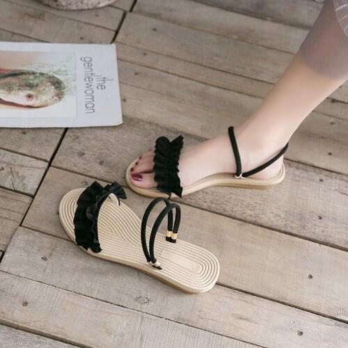 Two-Way Sandals for Women Ins Trendy Flat 2020 Summer New Student Versatile Fairy Style Girls Heart Roman Style Shoes