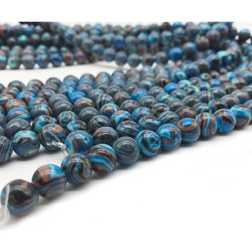 1 Strand Natural Thread Turquoised Striped Bead 4-12mm Round Spacer Stone Beads Fitting Jewelry Making Male Female Bracelet Bead