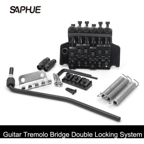 A set Black Chrome Gold Tremolo Bridge Double Locking Systyem For Electric Guitar