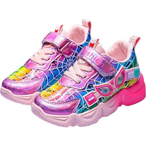 Children 2021 Young Spiderman Sneakers Children Cartoon Sport Kids Shoes For Girl Young Casual Boots Sports Shoes Size 26-37