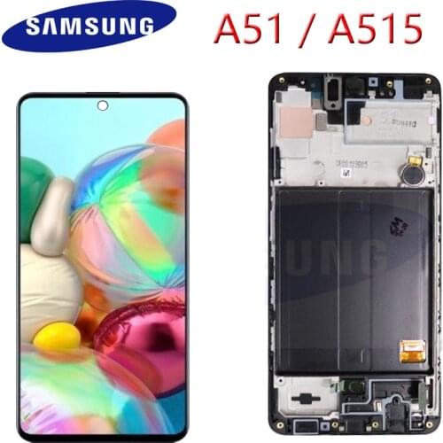 Original AMOLED 6.5'' Display For Samsung Galaxy A51 LCD A515 Lcd A515F A515F/DS A515FD Touch Screen Digitizer Assembly