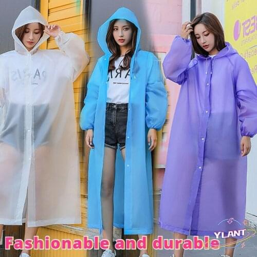 Rain Coat EVA Rain Poncho for Women and Men Emergency Rain Gear Jacket for Theme Park Hiking Camping