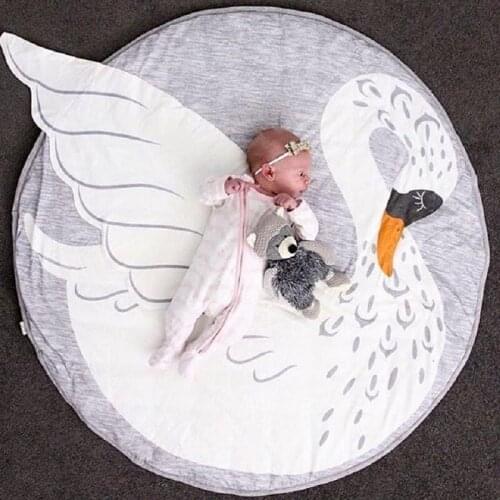 Cartoon Animal Newborn Baby Play Mat Pad Soft Cotton Infant Crawling Blanket Mat Round Floor Carpet Rug Kid Children Room Decor