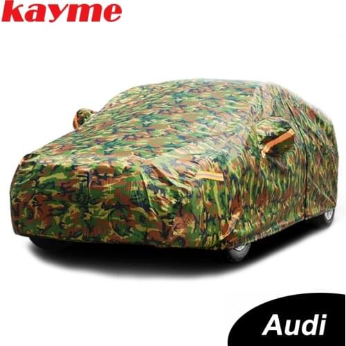 Kayme waterproof camouflage car covers outdoor sun protection cover for for AUDI a4 b6 b7 b8 a3 a6 c5 c6 q5 q7