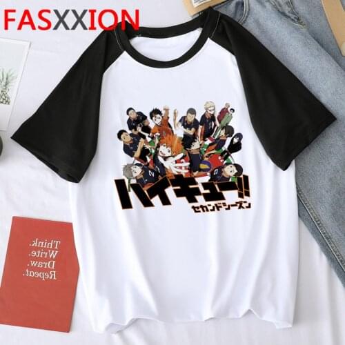 Haikyuu Fly High top tees men ulzzang white t shirt plus size harajuku kawaii japanese t-shirt plus size harajuku vintage