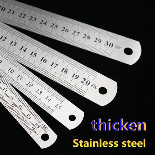 15-30cm Stainless Steel Metal Straight Ruler Ruler Tool Precision Double Sided Measuring Tool ruler sewing rulers