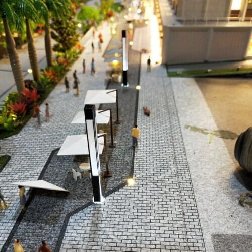 5pcs Model Railway Train Lamp Post Street Lights HO OO Scale LEDs NEW