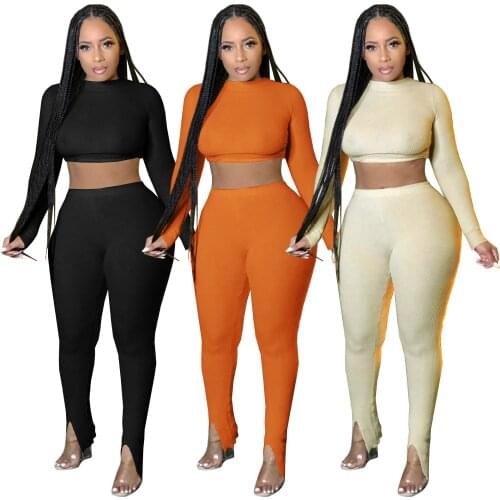 Fashion New Autumn and Winter Halter Drawstring Pleated Small Pit Strip Bifurcation Nightclub Leisure Two-piece Suit