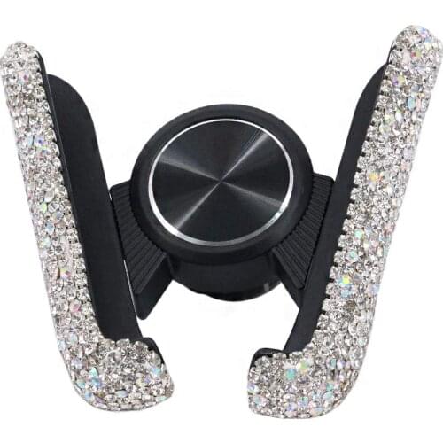 Multi-Function Crystal Rhinestone Phone Holder Car Air Vent Mobile Phone Stand