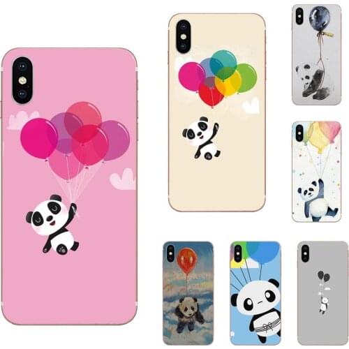 Panda Floating With Balloons For Apple iPhone 4 4S 5 5C 5S SE SE2020 6 6S 7 8 11 Plus Pro X XS Max XR Soft Stylish Case