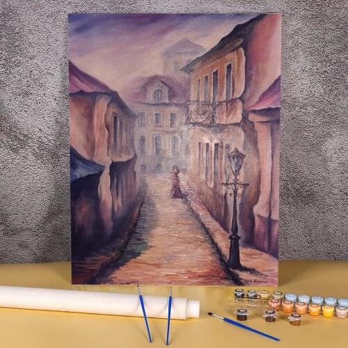 Stroll In The Afternoon DIY Painting By Numbers Complete Kit Acrylic Paints 50*70 Paiting By Numbers Loft Wall Handicraft