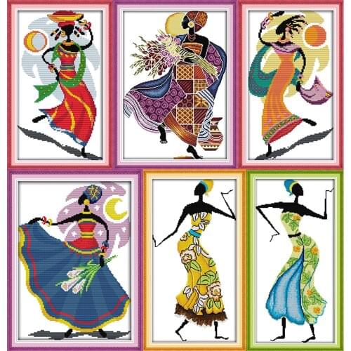 NKF The Scenery of Africa Cross Stitch Kits 11CT 14CT Chinese Cross Stitch Pattern Embroidery Needlework Set for Home Decor