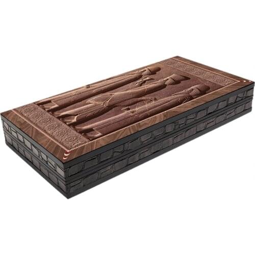 Board Game Wooden Backgammon Set Korush-1 with Patterned on Board, We Will