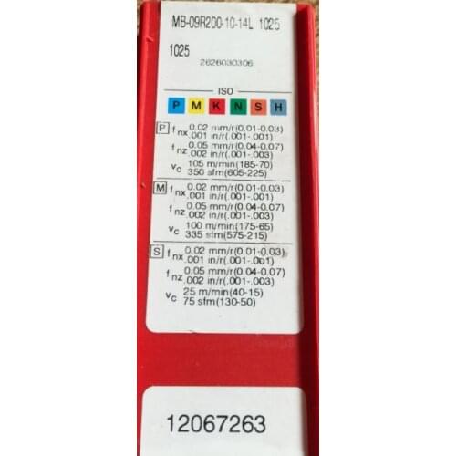 ORIGINAL 10PCS CARBIDE INSERT MB-09R200-10-14L1025