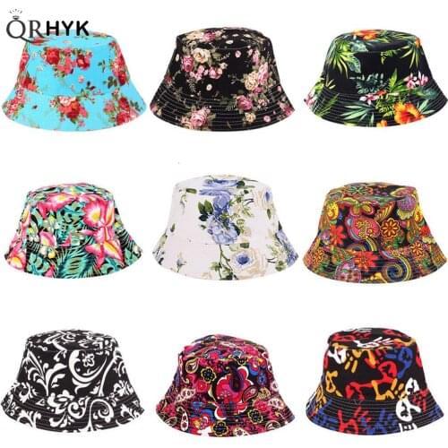 New Summer Floral Sun Hat Bucket Funny Summer Holiday Novelty Beach Outdoor Cap Fishing Hats Sun Protetion for Men Women