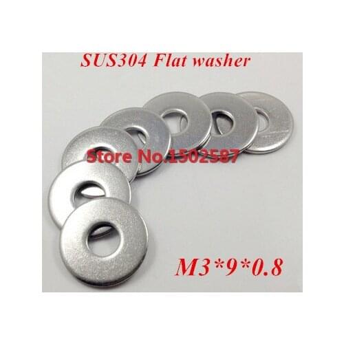 100 Pieces DIN 9021 Flat Washer M3 A2-70 Stainless Steel SS304 M3*9*0.8 Thickness 0.8mm