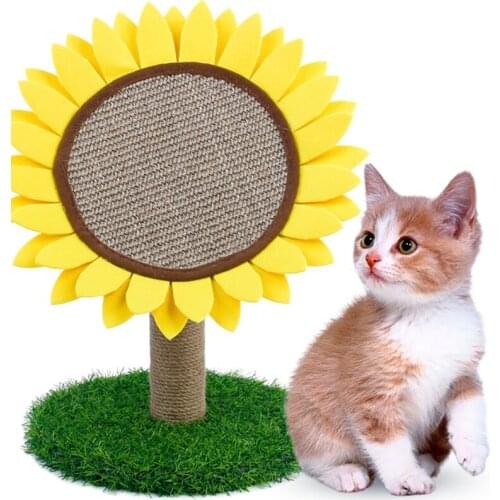 Sunflower Shaped Cat Tree Bed With Scratching Post With Sisal Kitten Climbing Activity Tower Climber House Cat Play Activity Cen