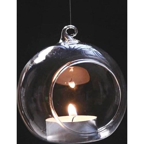 8CM hanging glass candles,Glass Ball Tea Light Holders,Wedding Candlestick Hanging Glass Planter Terrariums Home Decor SN2497