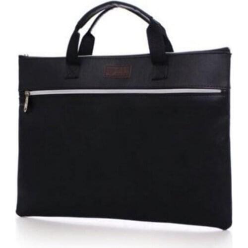 Portable A4 PU Leather Briefcase Business Document Bags Zipper Office Meeting Handbag