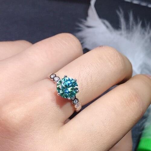 QTT Classic Exquisite 925 Sterling Silver Ring Round Green Crystal Rings for Girl Women Engagement Wedding Gift Fine Jewelry