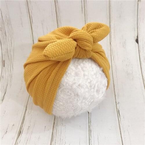 Cute Rabbit Ear Baby Hat Turban Solid Color Baby Girl Boy Hats Beanies Bowknot Newborn Caps Kids Toddler Hat Bonnet