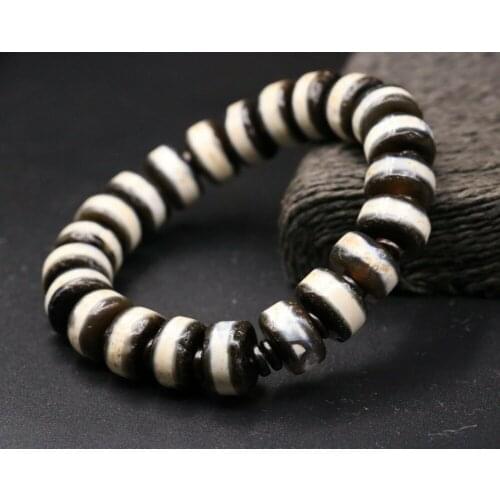 Treasure Magic Power Magic LKbrother Energy Tibetan Old 1 Line Medicine Buddha dZi Bead Bracelet Bangle