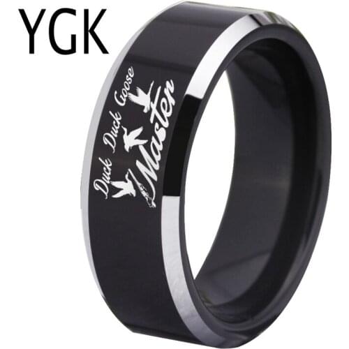 YGK Jewelry New Mens Wedding Ring Women Engagement Anniversary Gift Ring Duck Duck Goose Master Hunting Animal Ring Party Ring