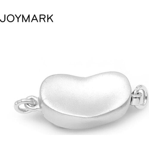 9x18mm Heart Shape Matte Sterling Silver Box Clasps 925 Silver Connectors Findings For DIY Pearl Gemstone Jewelry SC-BC229