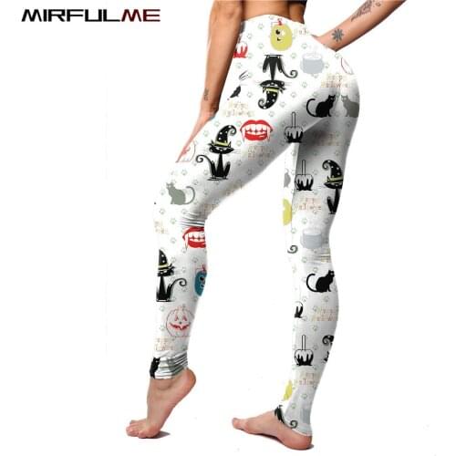 Women Leggings Print Yoga Pants Female Sport Leggings Athletic Pant Running Trouser Gym Fitness Tights Elastic Halloween Leggins
