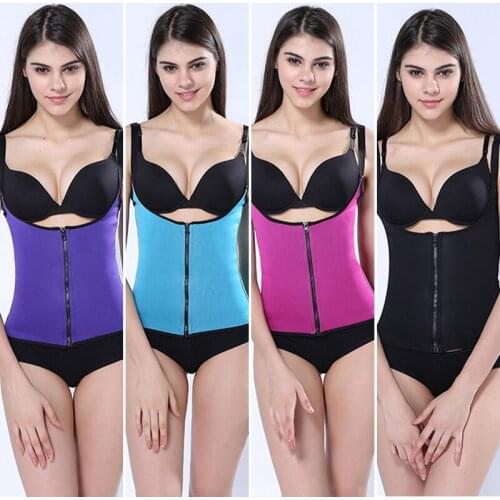 Women Tummy Belly Girdle Body Shaper Abdomen Waist Trainer Push Up Vest Waist Cincher Corset Zipper Vest Plus Size Shaperwear