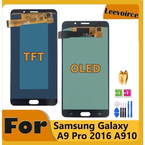 OLED TFT Lcd For SAMSUNG GALAXY A9 Pro 2016 Lcd Display Touch Screen Digitizer Replacement For Samsung A910 A9100 A910F/DS Lcd