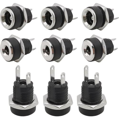 10pcs 3A 12v 5.5 x 2.1mm / 5.5x2.5mm / 3.5 x 1.3mm DC Power Supply Socket Female Jack Panel Mount Connector