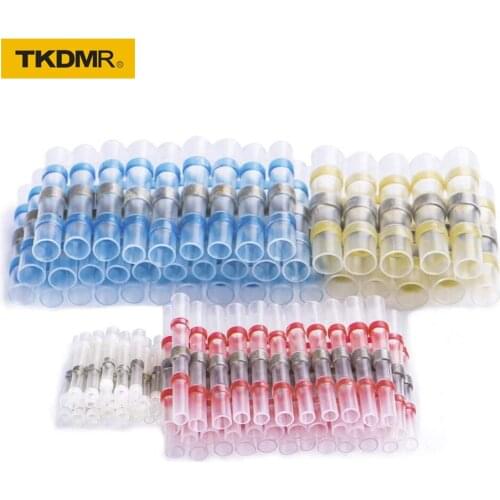 10/30/50PCS Waterproof Solder Seal Sleeve Splice Terminals Heat Shrink Electrical Wire Butt Connectors Kit Assortment 10-26AWG