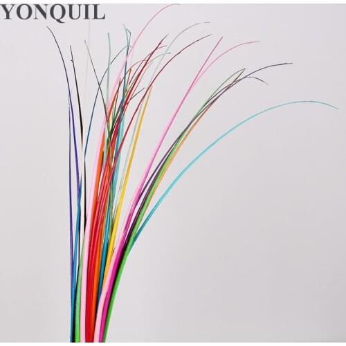 100PCS/LOT 11 Colors 35-45Cm Long Feather Ostrich Quill Striped Spine for Making Fascinators Hats &Millinerys Feather Craft