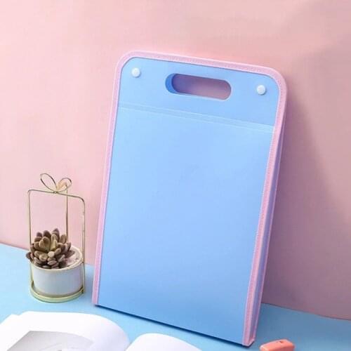 13 Pockets Expanding File Folder Vertical Expandable A4 File Box Accordion w/ Handle 2 Buckle for Kids Business Office