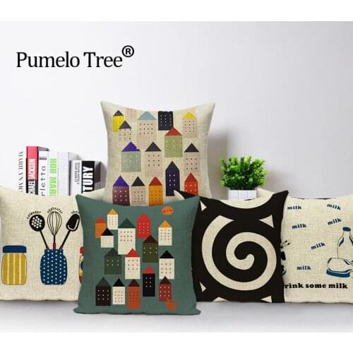 2016 Square colorful Home Cushion Decorative soft seat car Covers linen Rainbow pencil feather pure suit cushion almohada N(285)