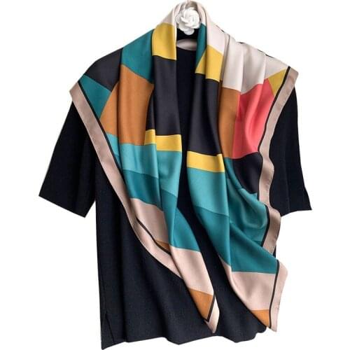 2021 Fashion Neck Scarf For Women Shawl Silk Hair Scarfs Female Square Headband Bandana Head Scarves for Ladies Handkerchief New